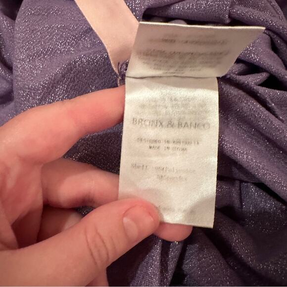 RTR Bronx & Banco Amara Lilac Cut Out Side Slit Long Sleeve Maxi Dress Sz 4 - Picture 6 of 16